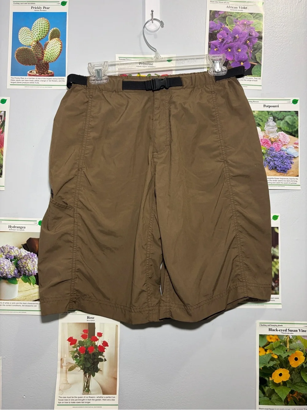 Patagonia Men's Brown Outdoor Hybrid Shorts with Webbing Belt